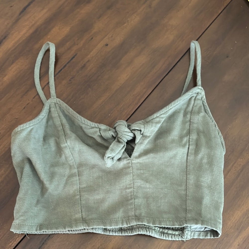 Aerie Olive Green Knotted Camisole